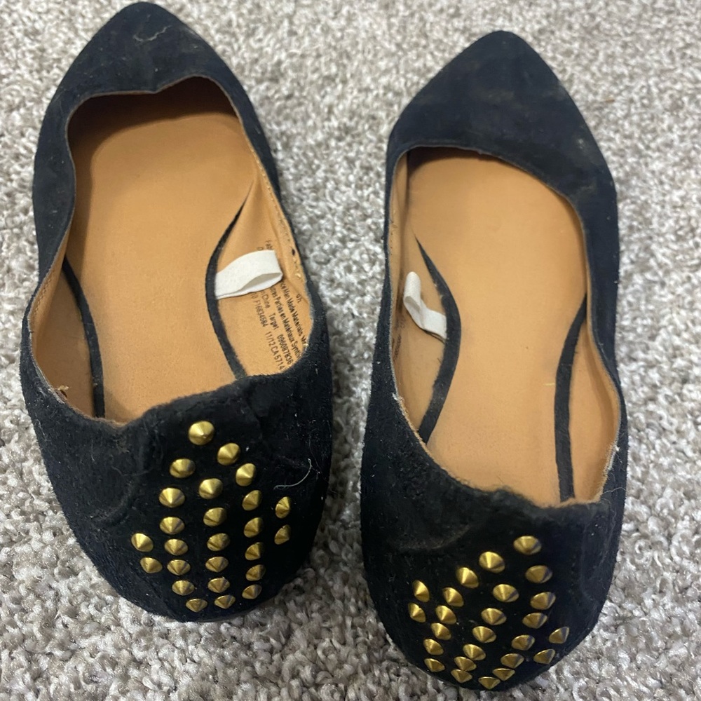 Studed black flats